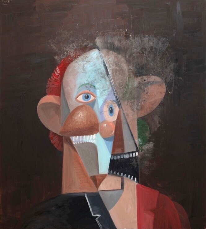 George Condo_The Comedian_Oil on Canvas_152.4x137.8cm