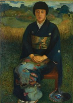 <기모노를 입은 일본 여인>, 1930년대, 판넬에 유채, 86x66cm