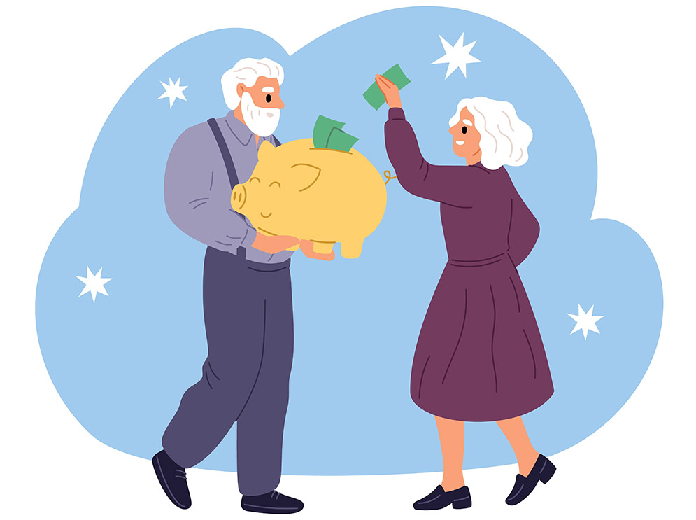 저금통에 돈을 넣는 그림