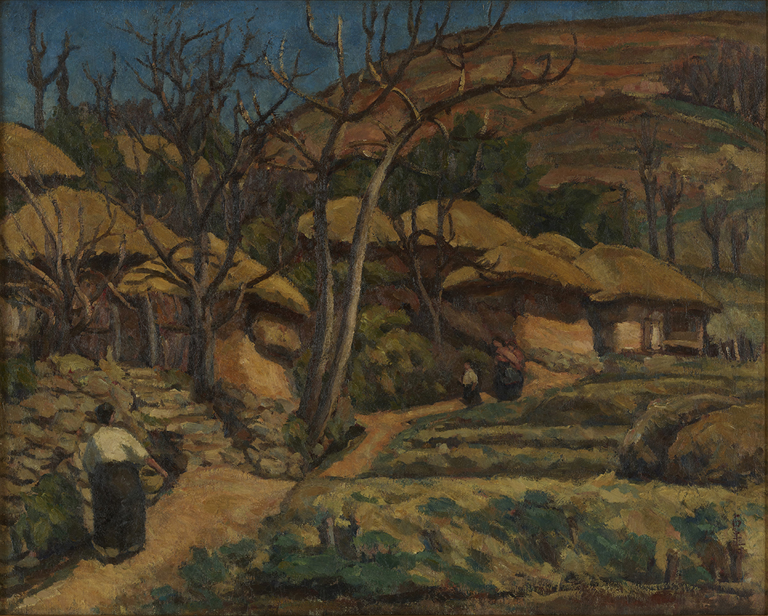 오지호, 〈동복산촌〉, 1928, 캔버스에 유화 물감, 721×904cm, 리움미술관