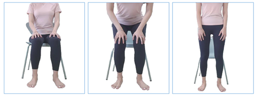 일어나고, 앉을 때 좌우 밸런스가 무너지지 않도록 해야 합니다